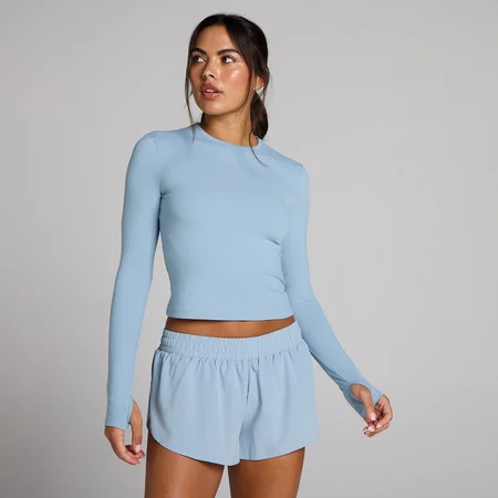 MP Women's Tempo Long Sleeve Top With Thumbholes - Denim Blue