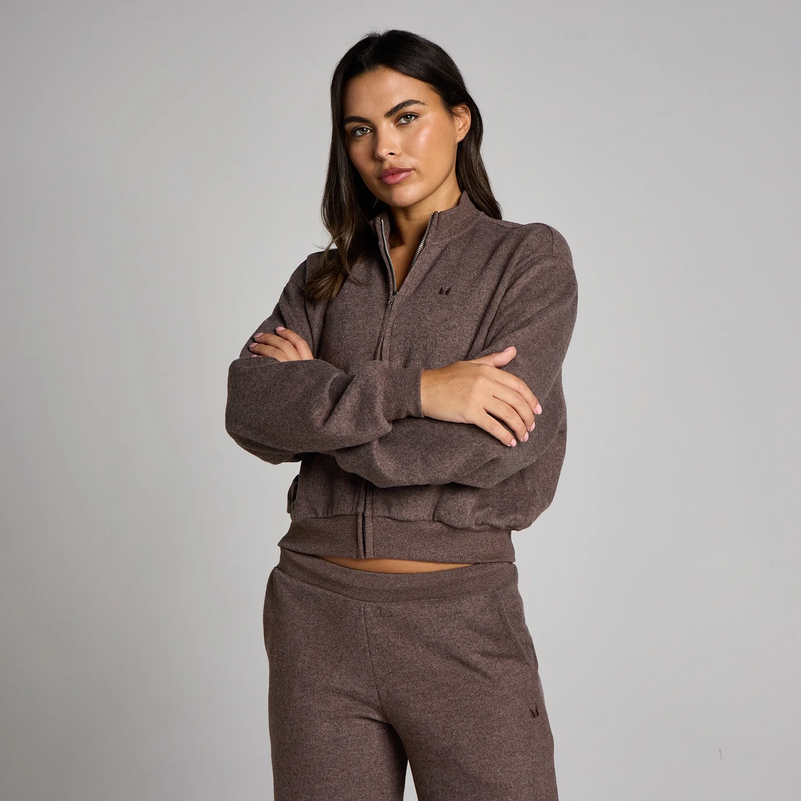 MP Women's Soft Touch Zip Through Bomber Jacket - Cocoa Marl - XS Εικόνα 1
