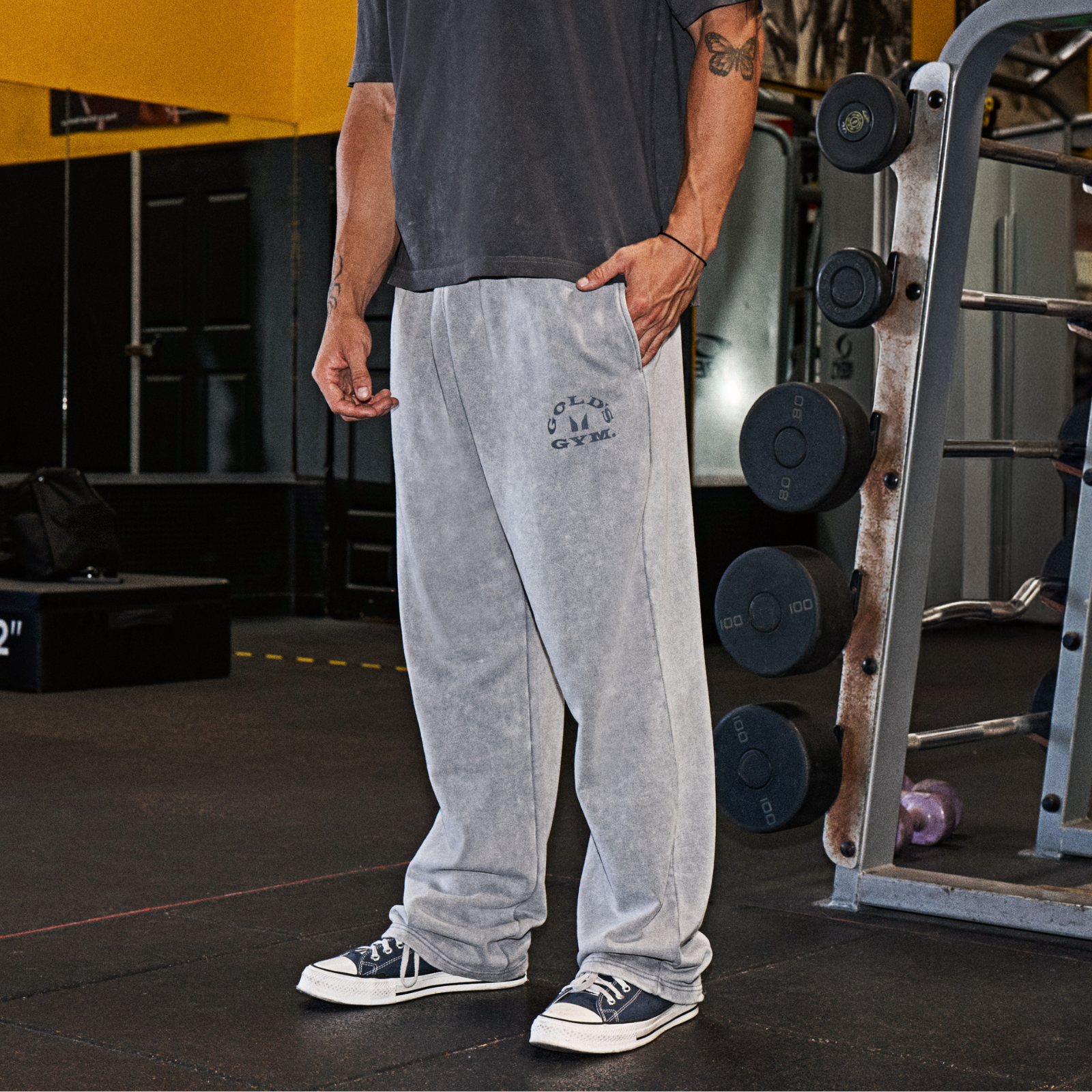 MP X Gold's Ανδρικό Washed Graphic Oversized Παντελόνια Φόρμας - Steel Blue - L Εικόνα 1