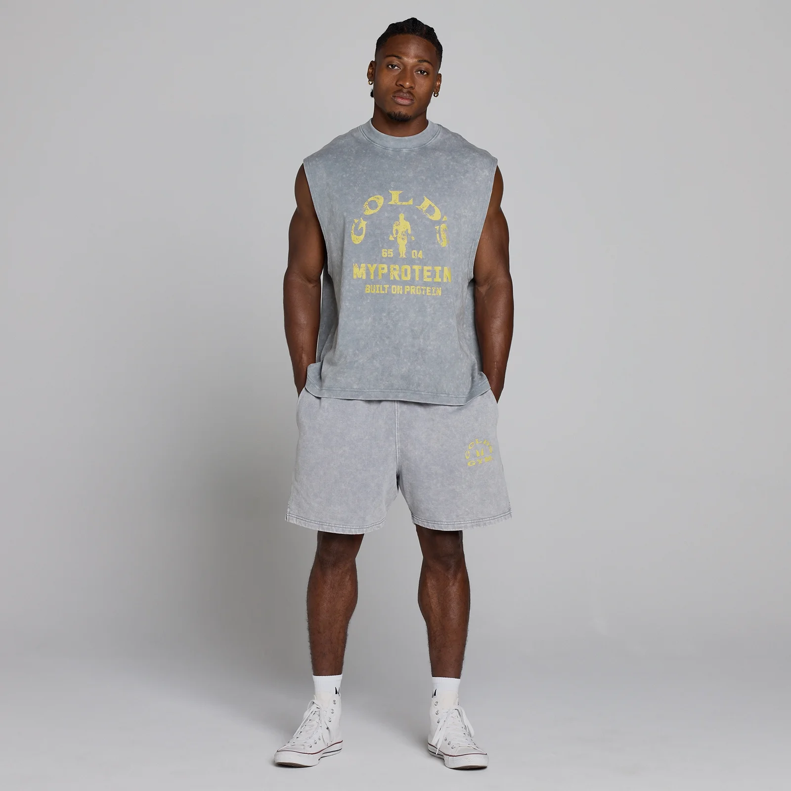 MP X Gold's Ανδρικό Washed Graphic Oversized Tank - Steel Blue - XL Εικόνα 5