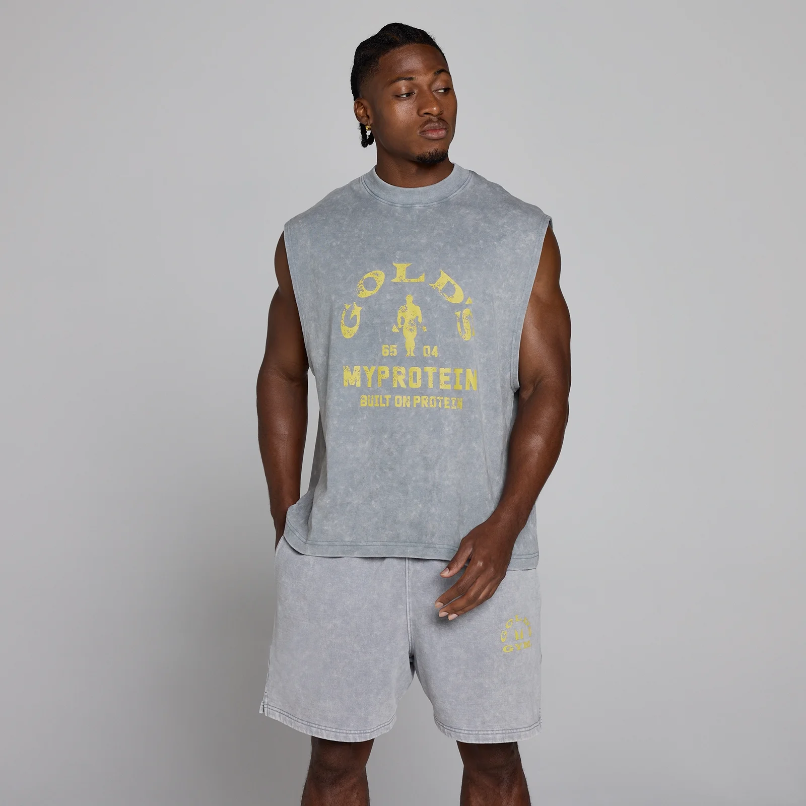 MP X Gold's Ανδρικό Washed Graphic Oversized Tank - Steel Blue - XL Εικόνα 3