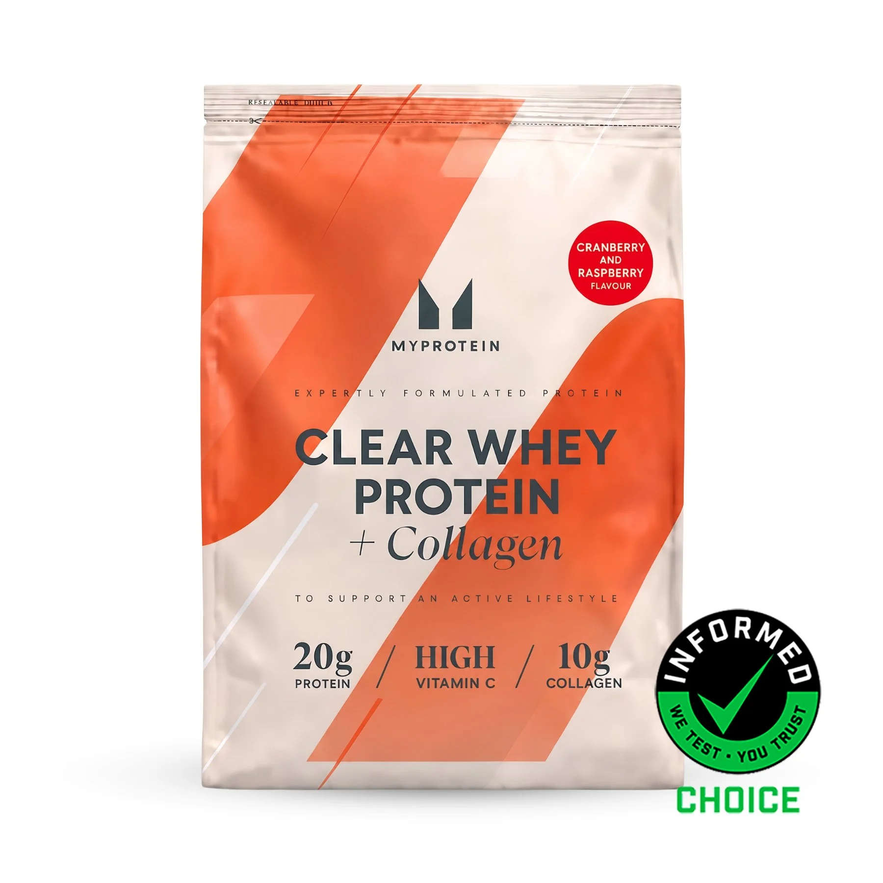 Clear Whey Isolate - 480G - 20servings - Cranberry & Raspberry (+ Collagen) Εικόνα 1